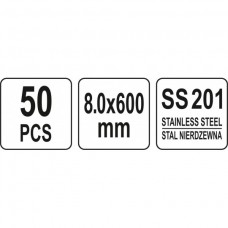 Coliere metalice reglabile din otel 8.0 x 600 mm Y..